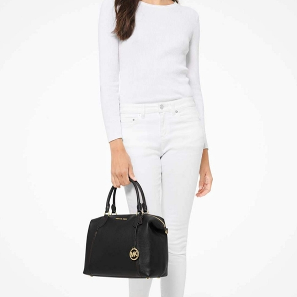 011 -MICHAEL Michael Kors Black Lenox Large Satchel, Shoulder, and Crossbody Bag - Picture 14 of 14